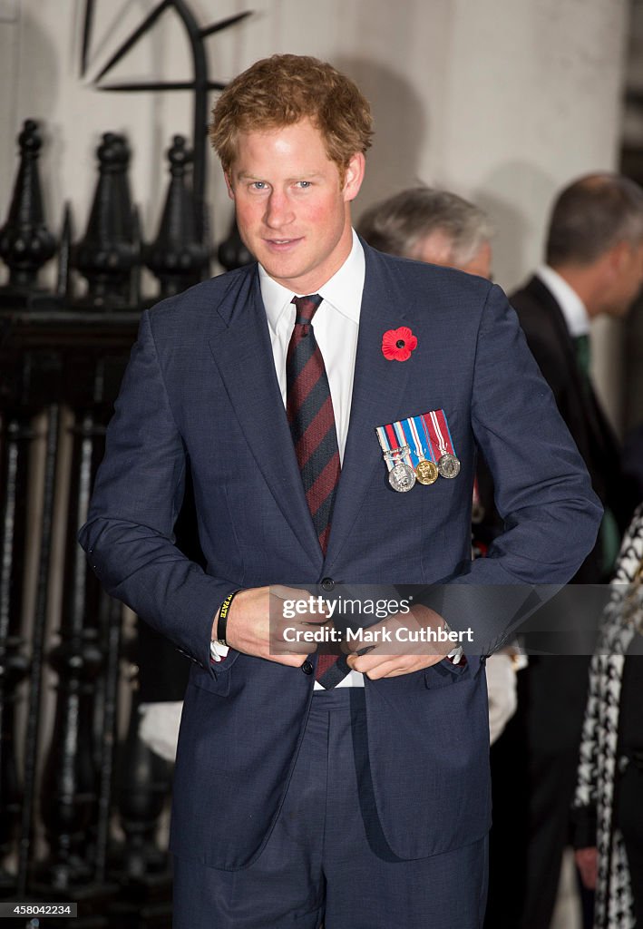 Prince Harry Attends The Service Of Remembrance And Re-Dedication For Members Of The Victoria Cross And George Cross Association