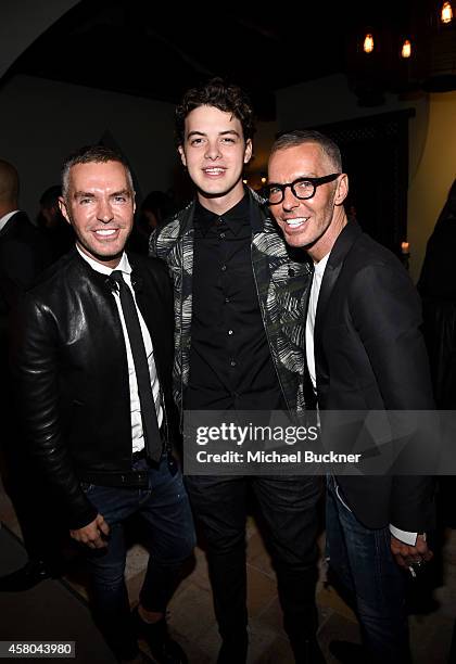 Designer Dan Caten, actor Israel Broussard, and designer Dean Caten attend Dsquared2 celebrates first boutique in the USA with Pommery Champagne on...