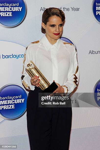 Anna Calvi attends the Barclaycard Mercury Prize at The Roundhouse on October 29, 2014 in London, England.