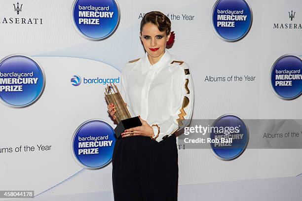 Anna Calvi attends the Barclaycard Mercury Prize at The Roundhouse on October 29, 2014 in London, England.