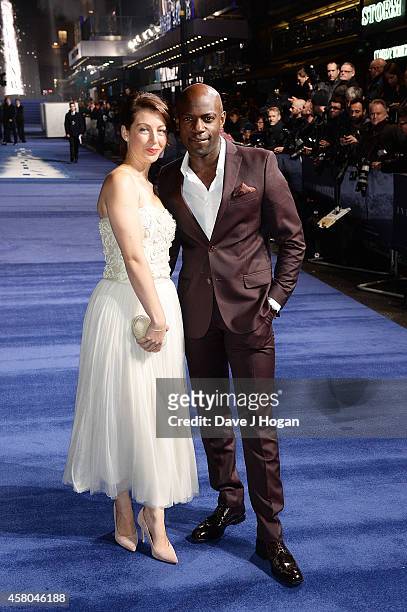 Emma Gyasi and David Gyasi attend the European premiere of "Interstellar" at Odeon Leicester Square on October 29, 2014 in London, England.
