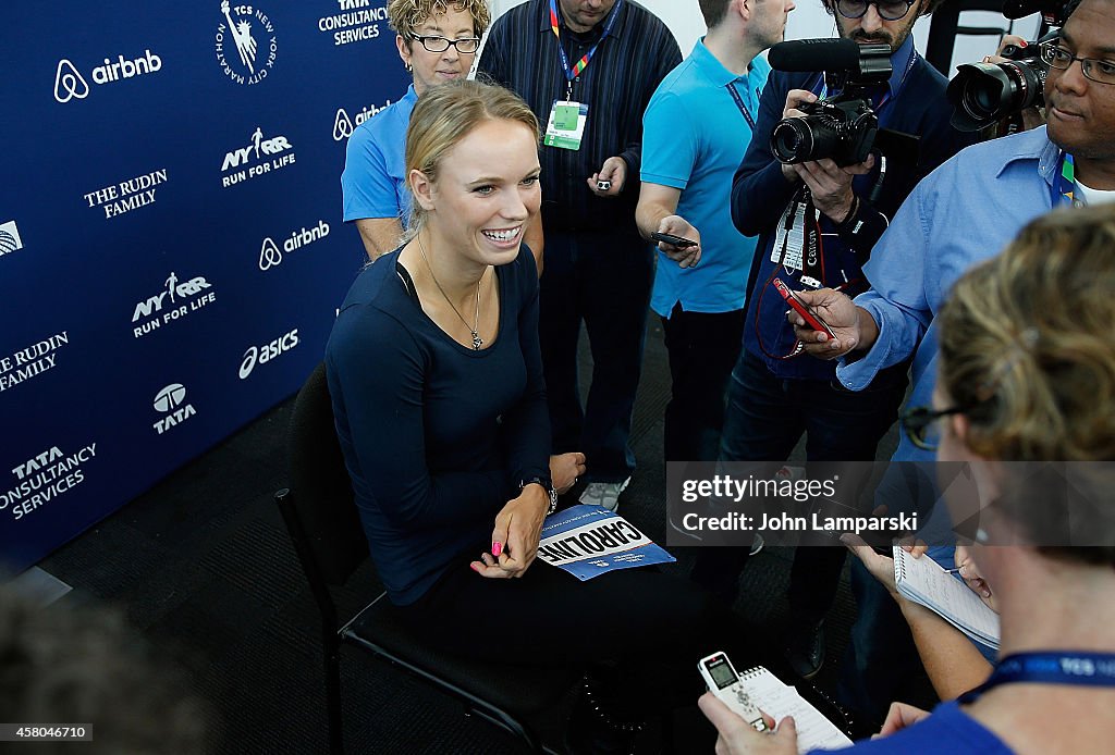 Caroline Wozniacki Picks Up Her New York City Marathon Official Race Bib