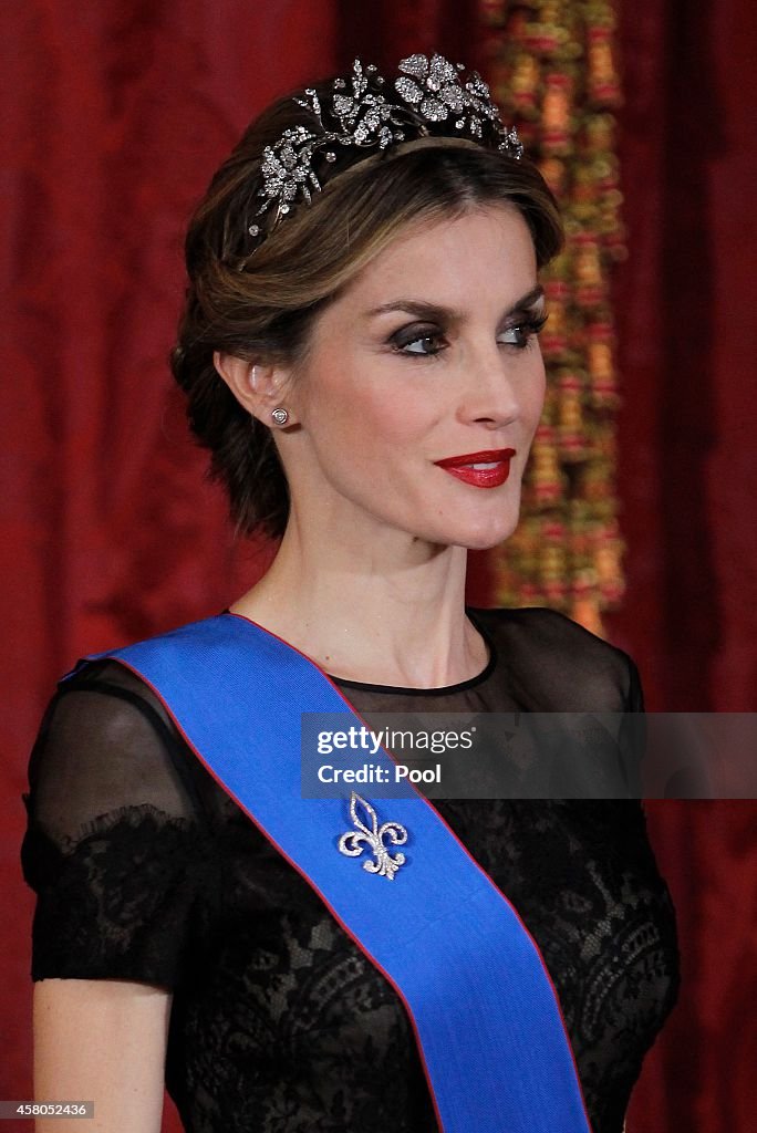 Spanish Royals and President Of Chile Attend a Gala Dinner