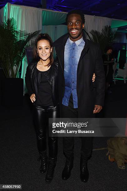 Pilar Davis and professional football player Prince Amukamara attend City Harvest's 20th annual Bid Against Hunger on October 29, 2014 in New York...