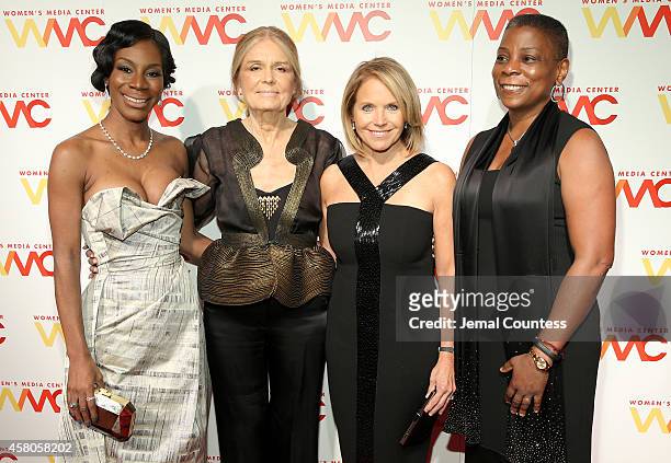 Honorees Amma Asante, Gloria Steinem, Katie Couric, and Ursula M. Burns attend the 2014 Women's Media Awards at Capitale on October 29, 2014 in New...