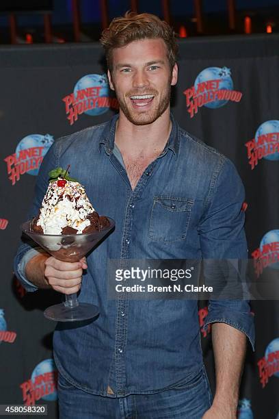 Actor Derek Theler attends a meet and greet with fans at Planet Hollywood Times Square on October 29, 2014 in New York City.