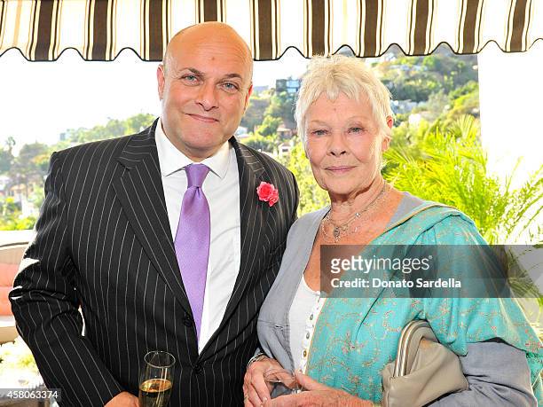 Chairman of board at BAFTA Los Angeles Nigel Daly and actress Judi Dench at Eddie Redmayne, Vanity Fair And Burberry Celebrate BAFTA Los Angeles and...