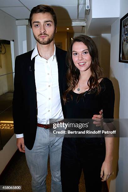 Actors Simon Larvaron and Clemence Ansault present the theater play 'Nelson' at 'Theatre de la Porte Saint-Martin' during the 'Vivement Dimanche'...