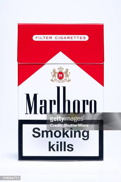 marlboro cigarette pack - cigarette box stock pictures, royalty-free photos & images