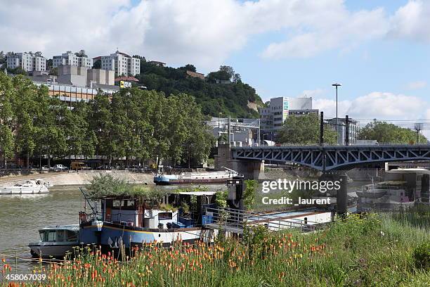 river saône in lyon, frankreich - rhone stock-fotos und bilder