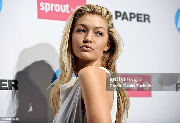 Model Gigi Hadid attends the Paper Magazine New Technology Launch at Center 545 on October 29, 2014 in New York City.