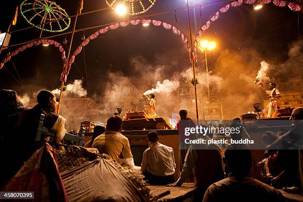 ganga aarti,varanasi - rishikesh stock pictures, royalty-free photos & images