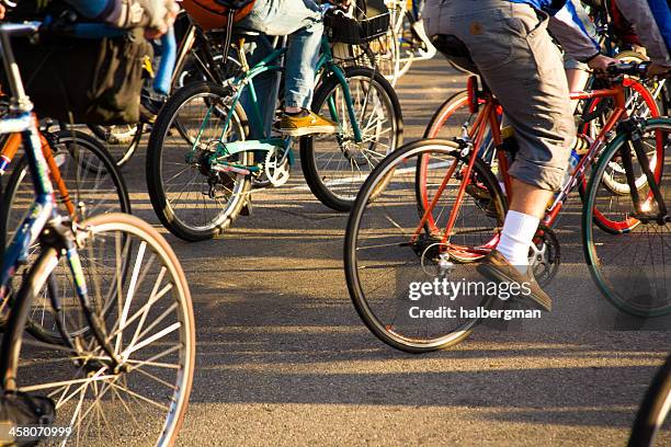 san francisco critical mass - bike rally stock pictures, royalty-free photos & images