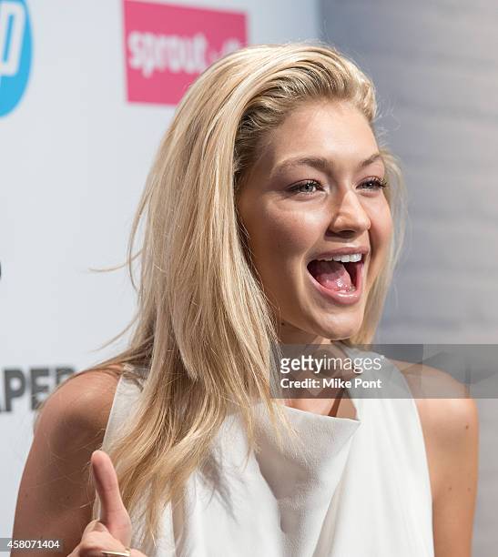 Model Gigi Hadid attends the Paper Magazine New Technology Launch at Center 545 on October 29, 2014 in New York City.