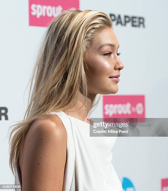 Model Gigi Hadid attends the Paper Magazine New Technology Launch at Center 545 on October 29, 2014 in New York City.