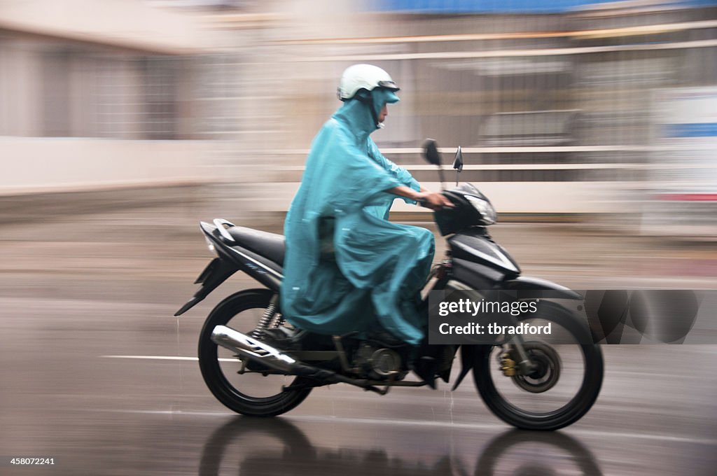 Riding A Motorcycle In The Rain