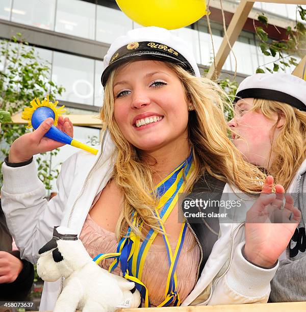 young swedish students celebrating graduation - studenten and norden bildbanksfoton och bilder