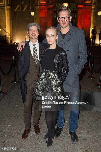 Tom Schilling, Frederike Kempter and Jan-Ole Gerster attend the 10th anniversary celebration of the Zoo Magazine at Naturkundemuseum on October 29,...