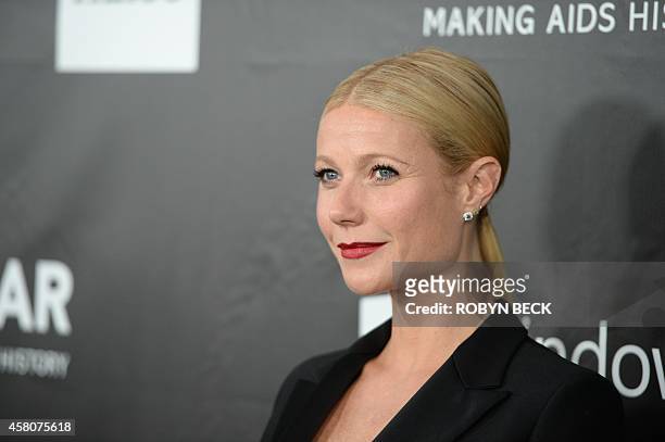 Actress Gwyneth Paltrow attends amfARs fifth annual Inspiration Gala in Los Angeles, October 29, 2014 at Milk Studios in Hollywood, California. AFP...