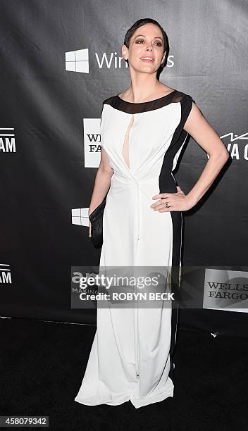 Actress Rose McGowan attends amfARs fifth annual Inspiration Gala in Los Angeles, October 29, 2014 at Milk Studios in Hollywood, California. AFP...