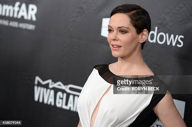 Actress Rose McGowan attends amfARs fifth annual Inspiration Gala in Los Angeles, October 29, 2014 at Milk Studios in Hollywood, California. AFP...