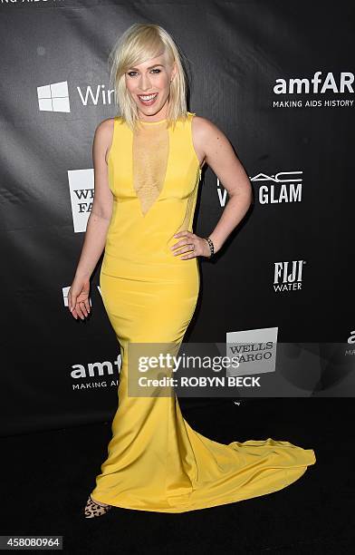 Actress Natasha Bedingfield attends amfARs fifth annual Inspiration Gala in Los Angeles, October 29, 2014 at Milk Studios in Hollywood, California....