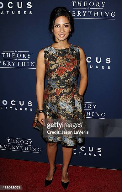 Actress Aarti Mann attends the premiere of "The Theory of Everything" at AMPAS Samuel Goldwyn Theater on October 28, 2014 in Beverly Hills,...