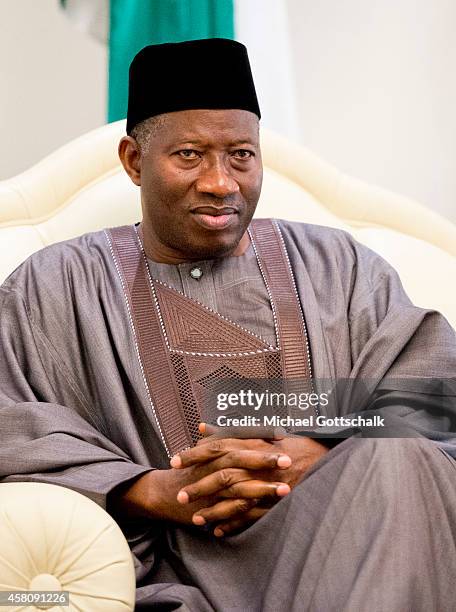 Abuja, Nigeria Nigerias President Goodluck Jonathan in his presidential residence on October 27, 2014 in Abuja, Nigeria.