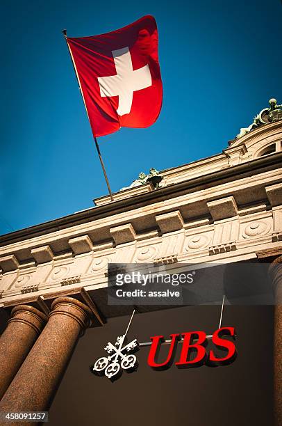 ubs ag swiss global financial services company - switzerland flag stock pictures, royalty-free photos & images