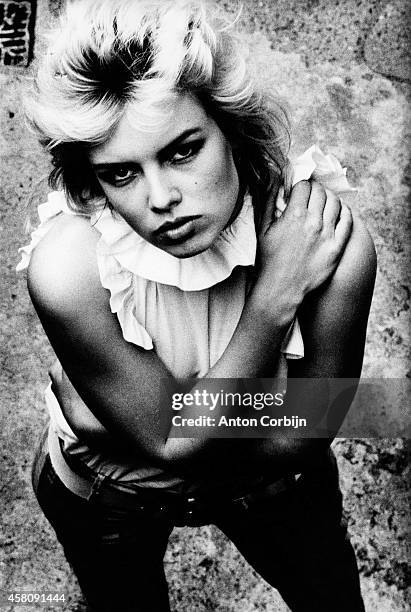 Singer Kim Wilde is photographed for NME on October 28, 1980 in London, England.