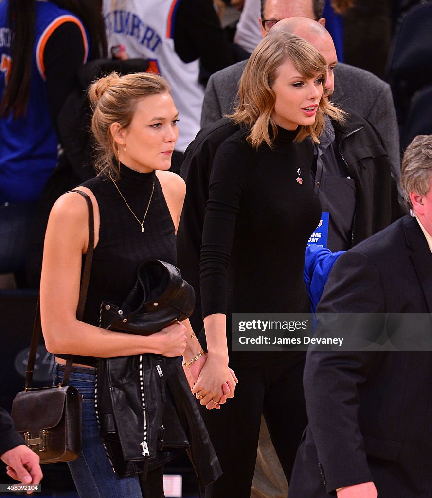 Celebrities Attend The Chicago Bulls Vs New York Knicks Game - October 29, 2014