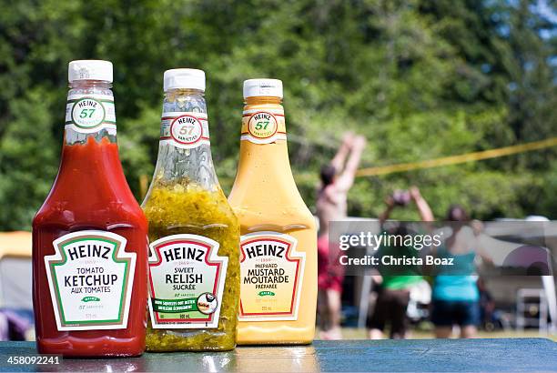 summer camping or bbq-ing - relish stock pictures, royalty-free photos & images