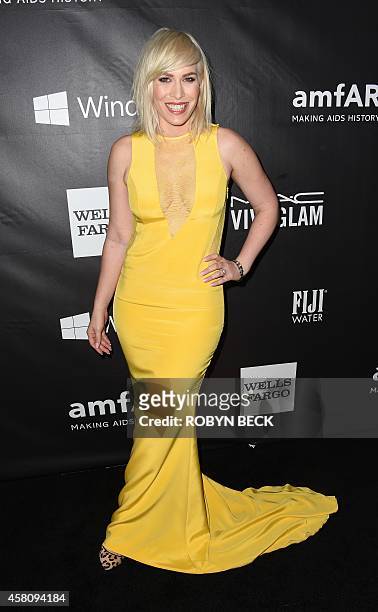 Actress Natasha Bedingfield attends amfARs fifth annual Inspiration Gala in Los Angeles, October 29, 2014 at Milk Studios in Hollywood, California....