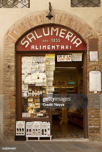 salumeria entrada na toscana - san gimignano - fotografias e filmes do acervo