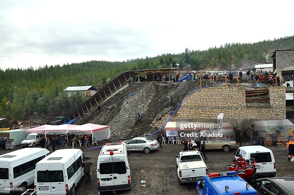 Relatives of miners trapped in mine, in Turkey's Karaman