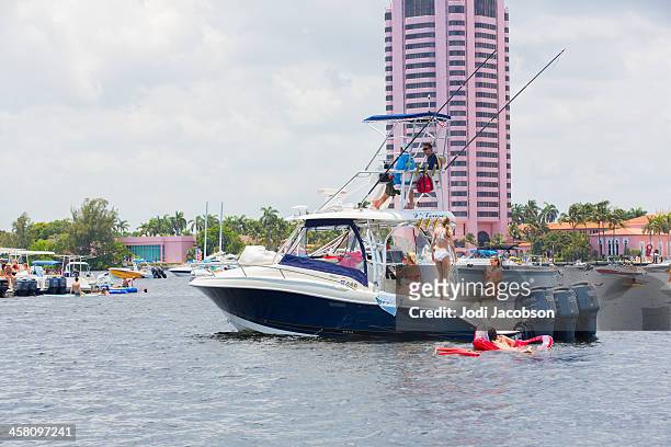 love local:  boating on the ocean - boca raton stock pictures, royalty-free photos & images