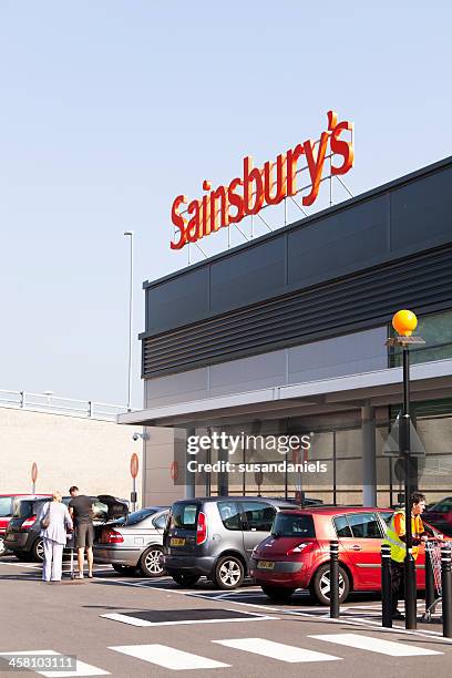 sainsburys - supermarket car park stock pictures, royalty-free photos & images