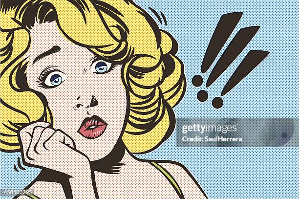 ilustraciones, imágenes clip art, dibujos animados e iconos de stock de impresionado mujer - herrera hazard