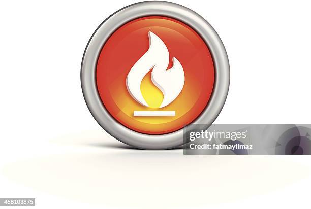 flame icon - caution hot stock illustrations