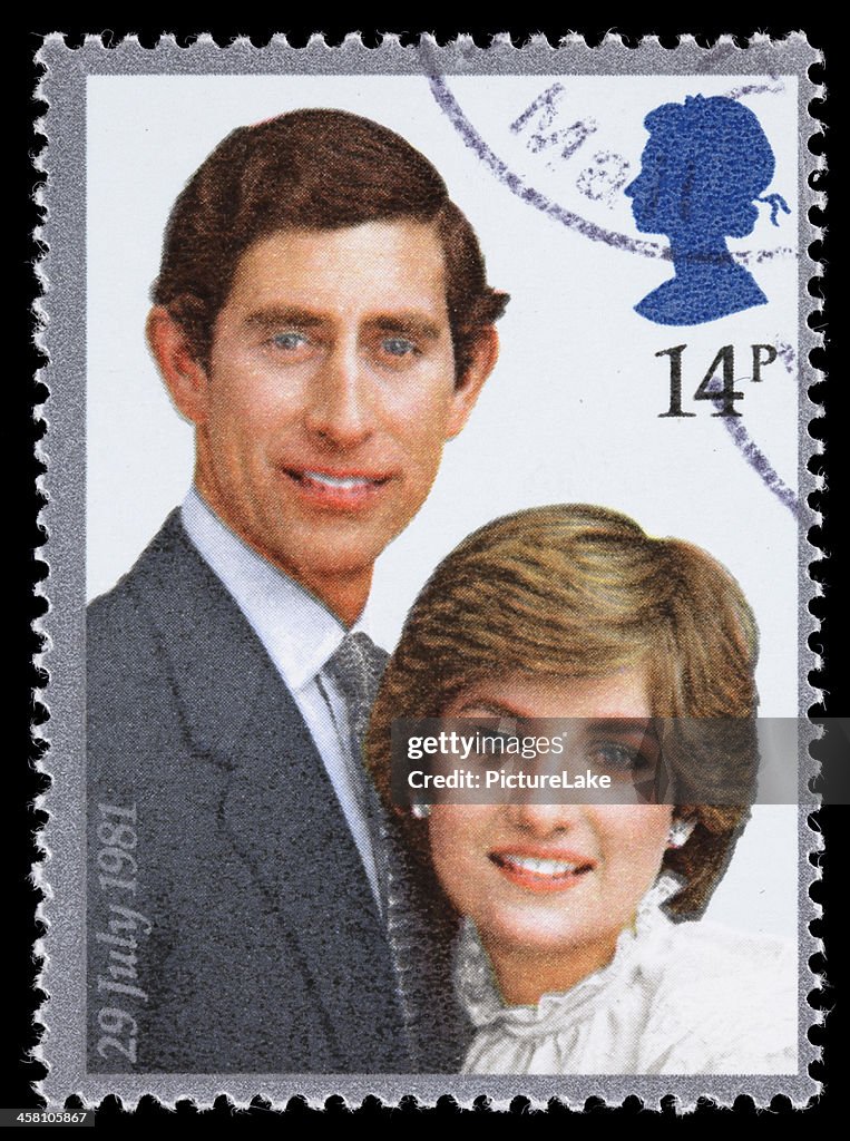 Great Britain Prince Charles and Diana royal wedding postage stamp