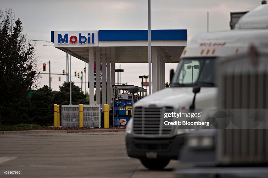 Exxon Mobil Corp. Gas Stations Ahead Of Earnings Figures