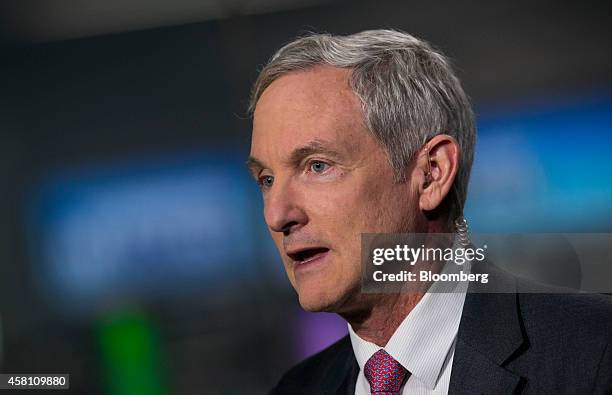 Tom Leighton, chief executive officer of Akamai Technologies Inc., speaks during a Bloomberg Television interview in New York, U.S., on Thursday,...