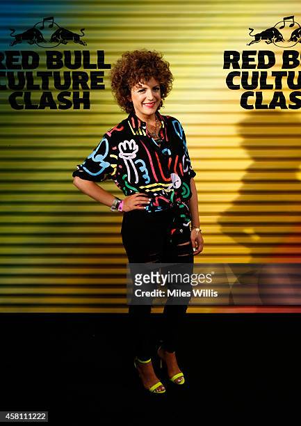 Annie Mac arrives prior to Red Bull Culture Clash at Earls Court on October 30, 2014 in London, England.