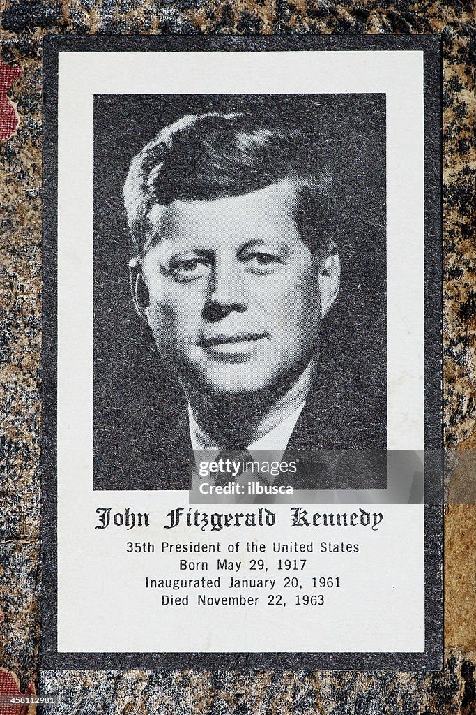 John Fitzgerald Kennedy funeral prayer obituary card