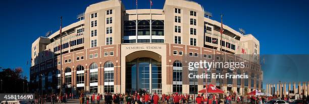 Nebraska Cornhuskers fans mingle out front before their game against the Rutgers Scarlet Knights at Memorial Stadium on October 25, 2014 in Lincoln,...