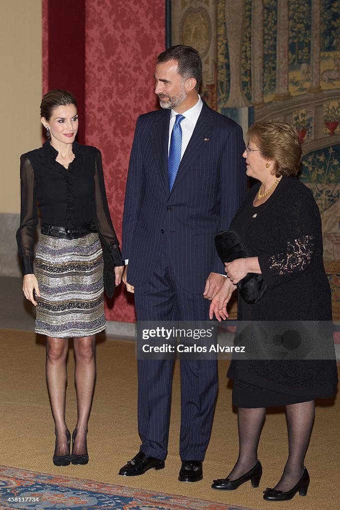 Spanish Royals Host a Reception For President of Chile