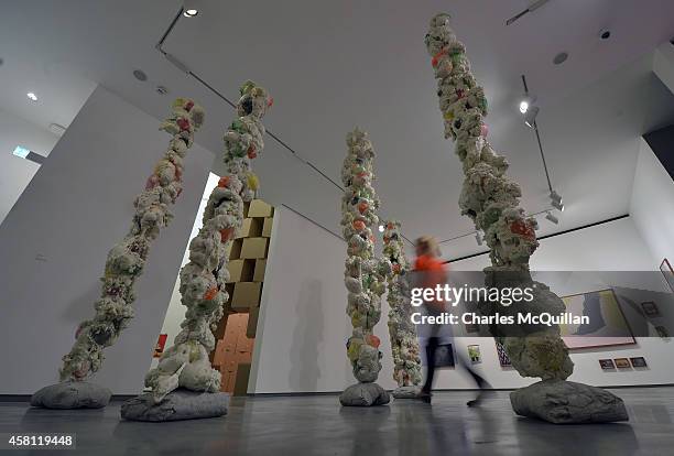 AMembers of the public and invited guests walk through Maria McKinneyâs sculptural installation work, Abyssals at the announcement of the MAC...