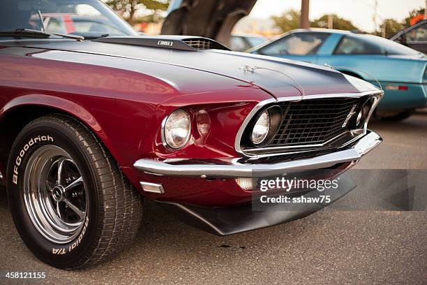 front end of a 1969 ford mustang mach 1 - 1969 stock pictures, royalty-free photos & images