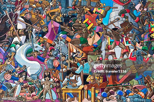 peruano mural del cuzco - mural fotografías e imágenes de stock