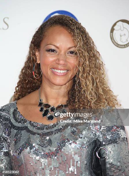 Angela Griffin attends the annual Collars & Coats Gala Ball in aid of The Battersea Dogs & Cats home at Battersea Evolution on October 30, 2014 in...